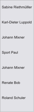 Sabine Riethm�lller   Karl-Dieter Luppold   Johann Mixner   Sport Paul   Johann Mixner   Renate Bob   Roland Schuler